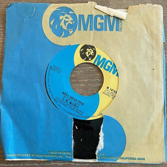 C.W. McCall Sloan / Wolf Creek Pass 45 RPM Vinyl Record MCM 1974 - Picture 2 of 4